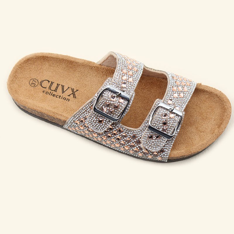 Luxury diamond women's slippers outdoor casual fashionable open toe craft shoes comfortable anti-slip platform shoes