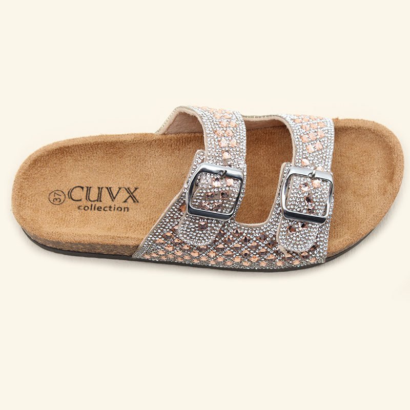Luxury diamond women's slippers outdoor casual fashionable open toe craft shoes comfortable anti-slip platform shoes
