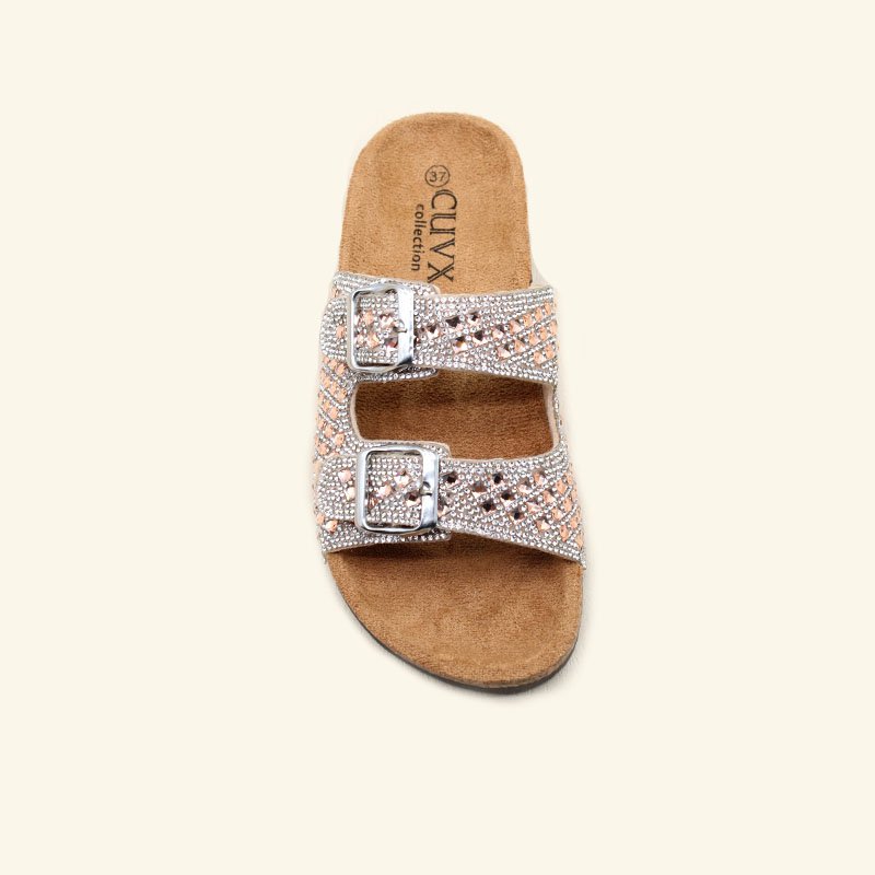 Luxury diamond women's slippers outdoor casual fashionable open toe craft shoes comfortable anti-slip platform shoes