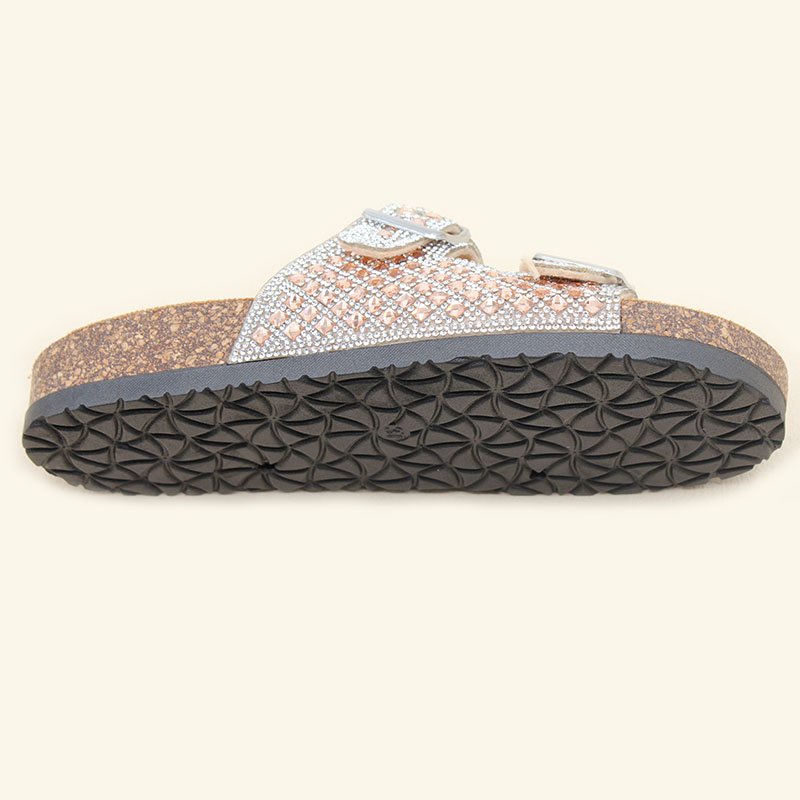 Luxury diamond women's slippers outdoor casual fashionable open toe craft shoes comfortable anti-slip platform shoes