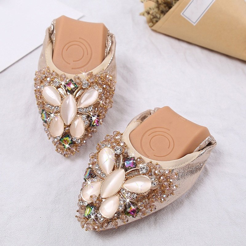 45 large size non-slip slides comfort soft dancing casual shoes pumps flat pointed toe shoes for pregnant women ladies female