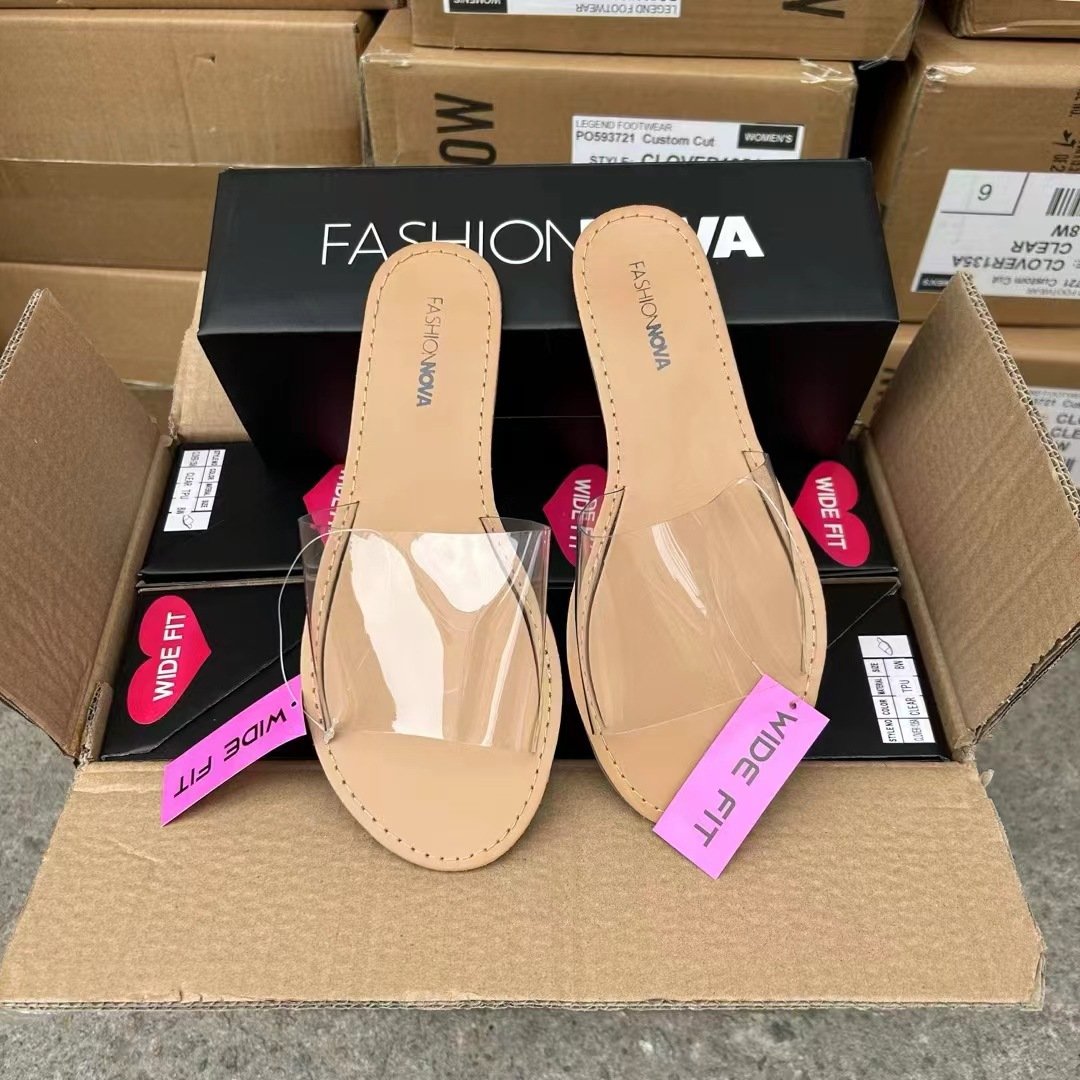 2024 Fashion Beach Clear Flat Slippers For Lady