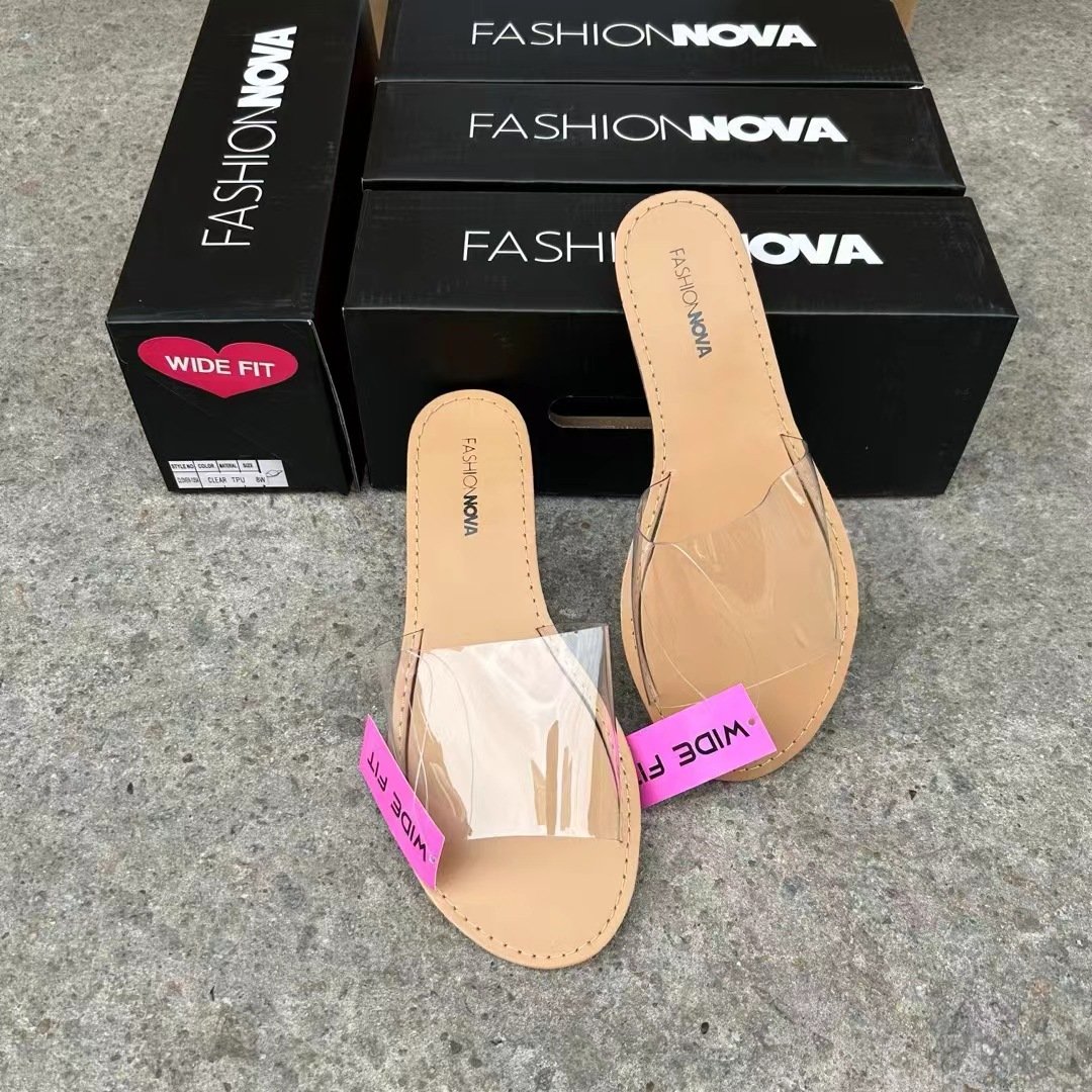 2024 Fashion Beach Clear Flat Slippers For Lady