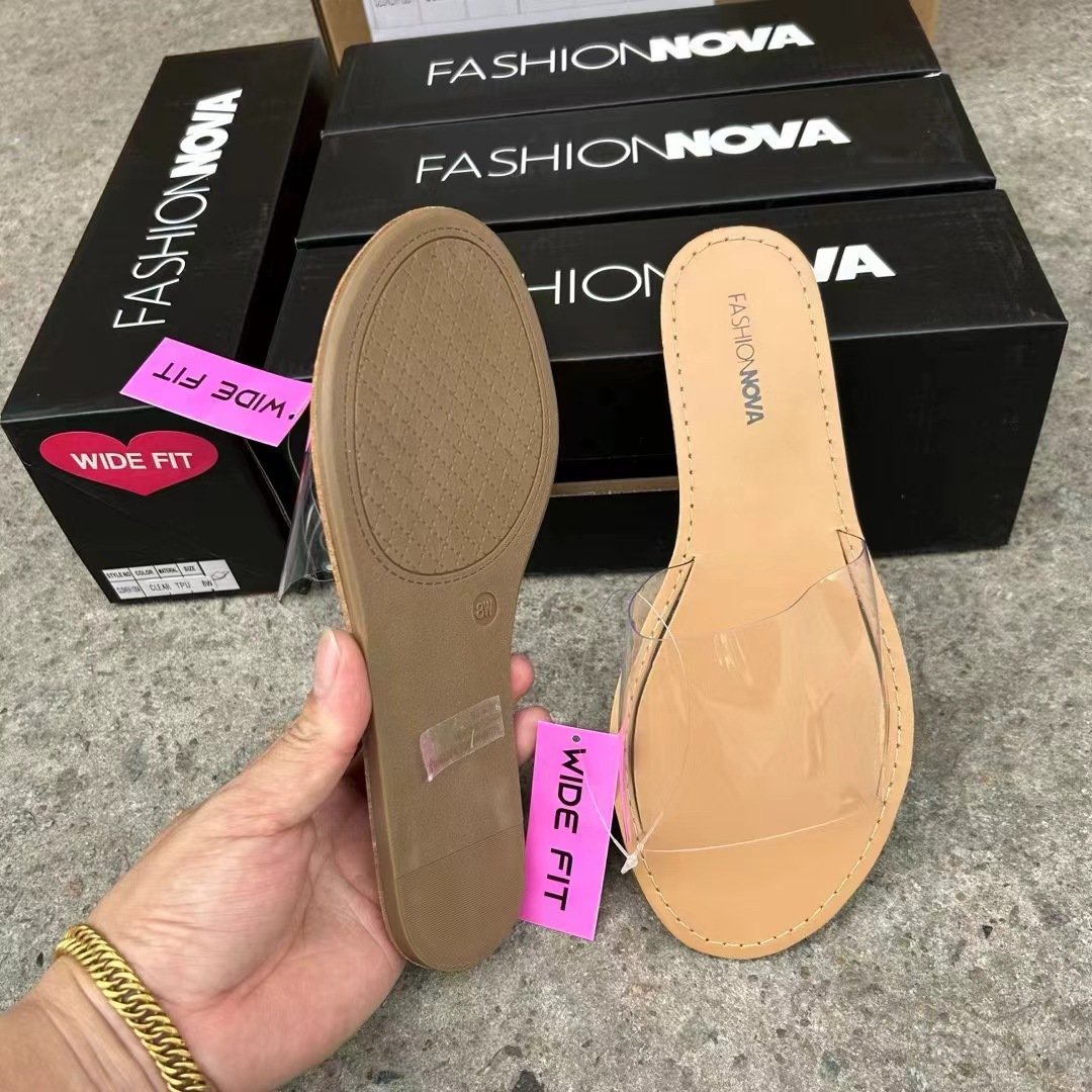 2024 Fashion Beach Clear Flat Slippers For Lady