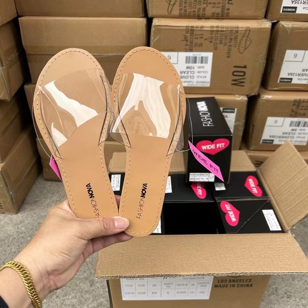 2024 Fashion Beach Clear Flat Slippers For Lady