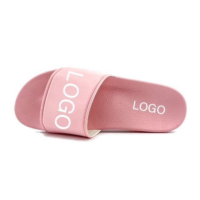 Greatslides Custom Logo Womens Sandals,Custom Slides For Women,Pink Slides Slippers Flat Sandals For Women And Ladies