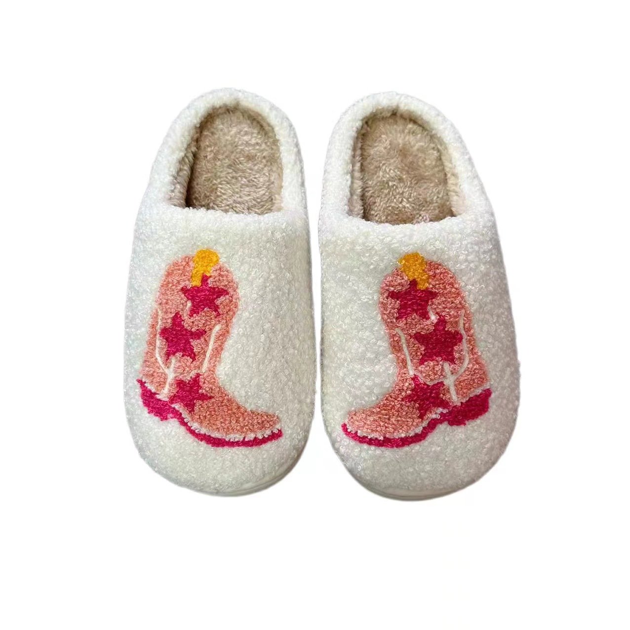 Wholesale Slippers Women Winter Indoor Flat Warm Happy Face House Slides Cute Slipper
