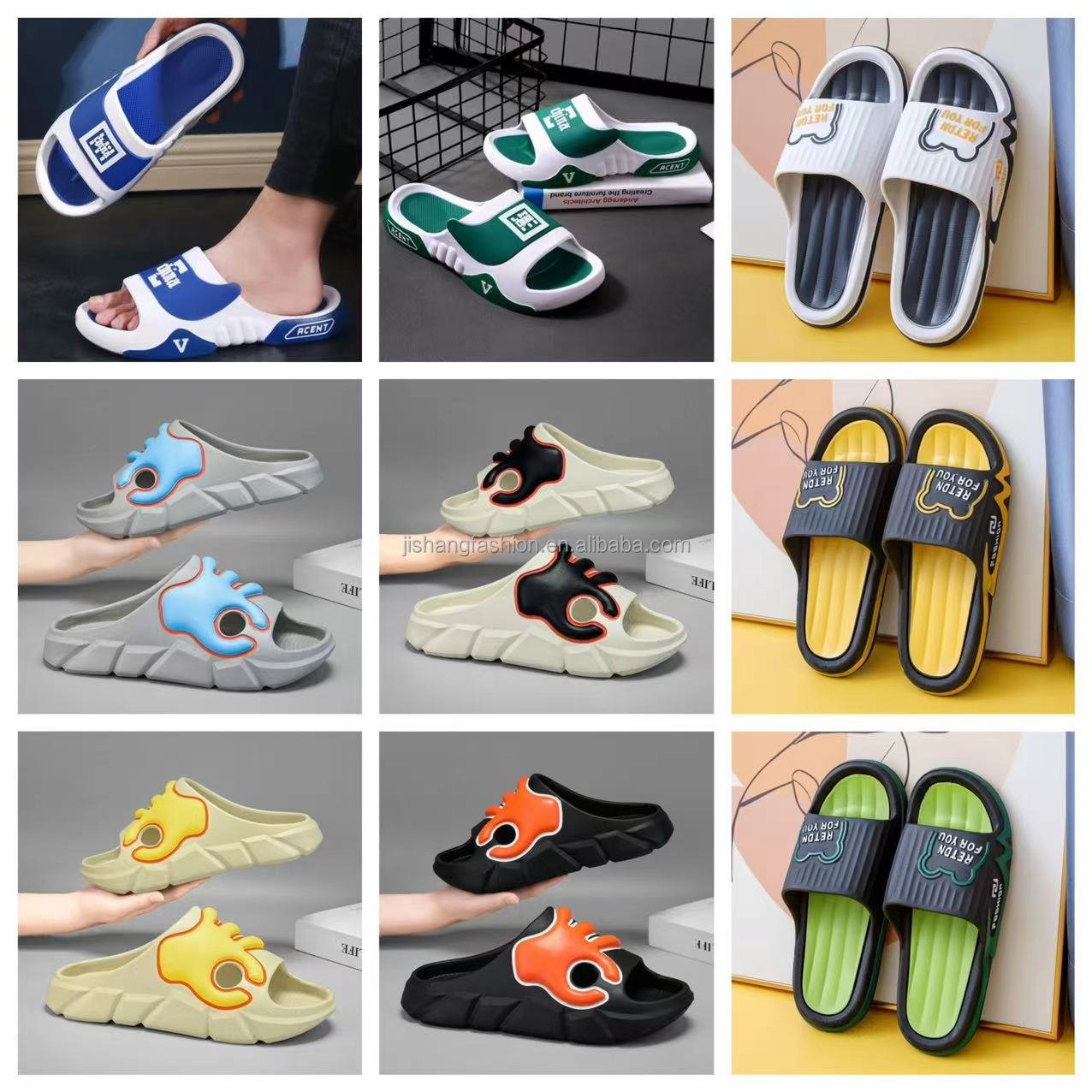 Low price wholesale unisex indoor printed blank slide slippers PVC customized logo household slippers for men and women