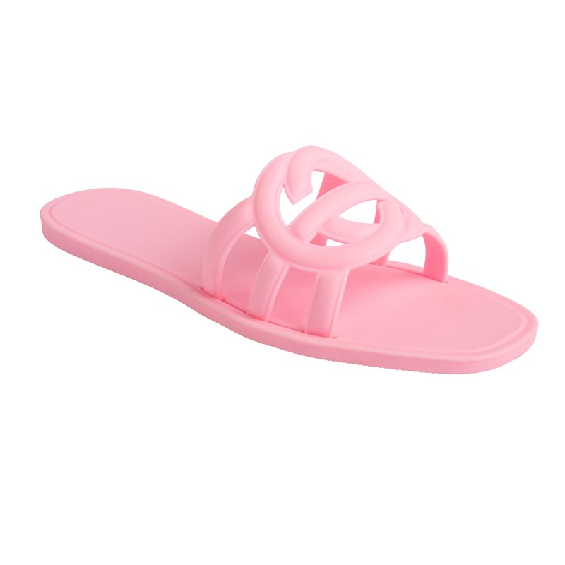 New Fashion Wholesale Summer Beach Hot Sell Trend Square Toe Versatile Slides jelly flat Slipper sandals for women and ladies