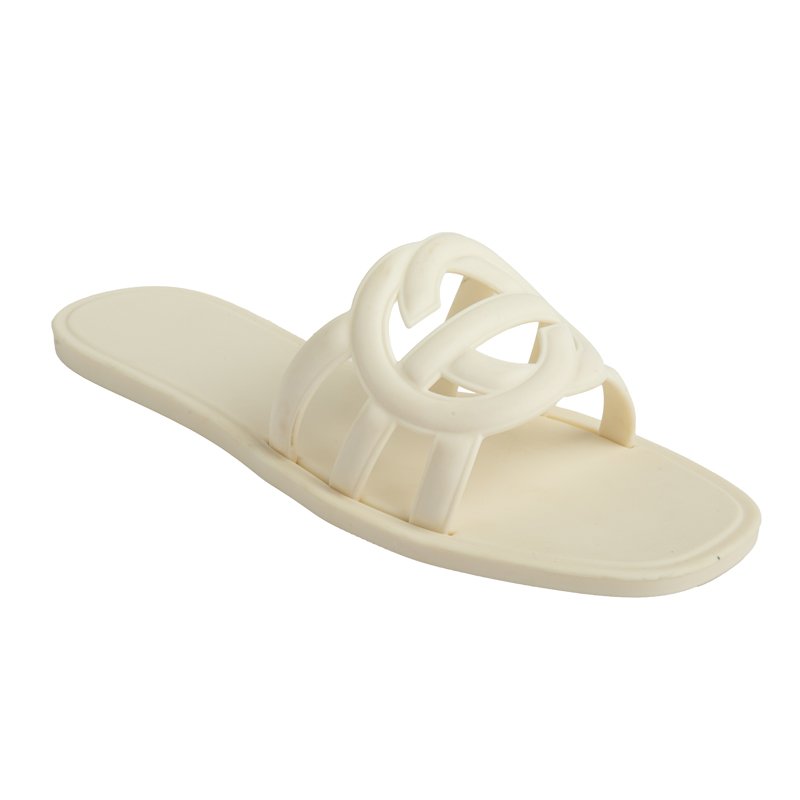 New Fashion Wholesale Summer Beach Hot Sell Trend Square Toe Versatile Slides jelly flat Slipper sandals for women and ladies