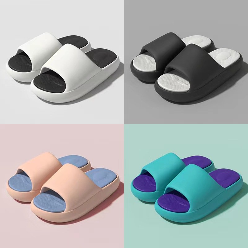 2023 Newest Style Summer 4MM Thickness Sole Indoor Anti Slip Unisex Contrast Color EVA Slides Slipper For Men