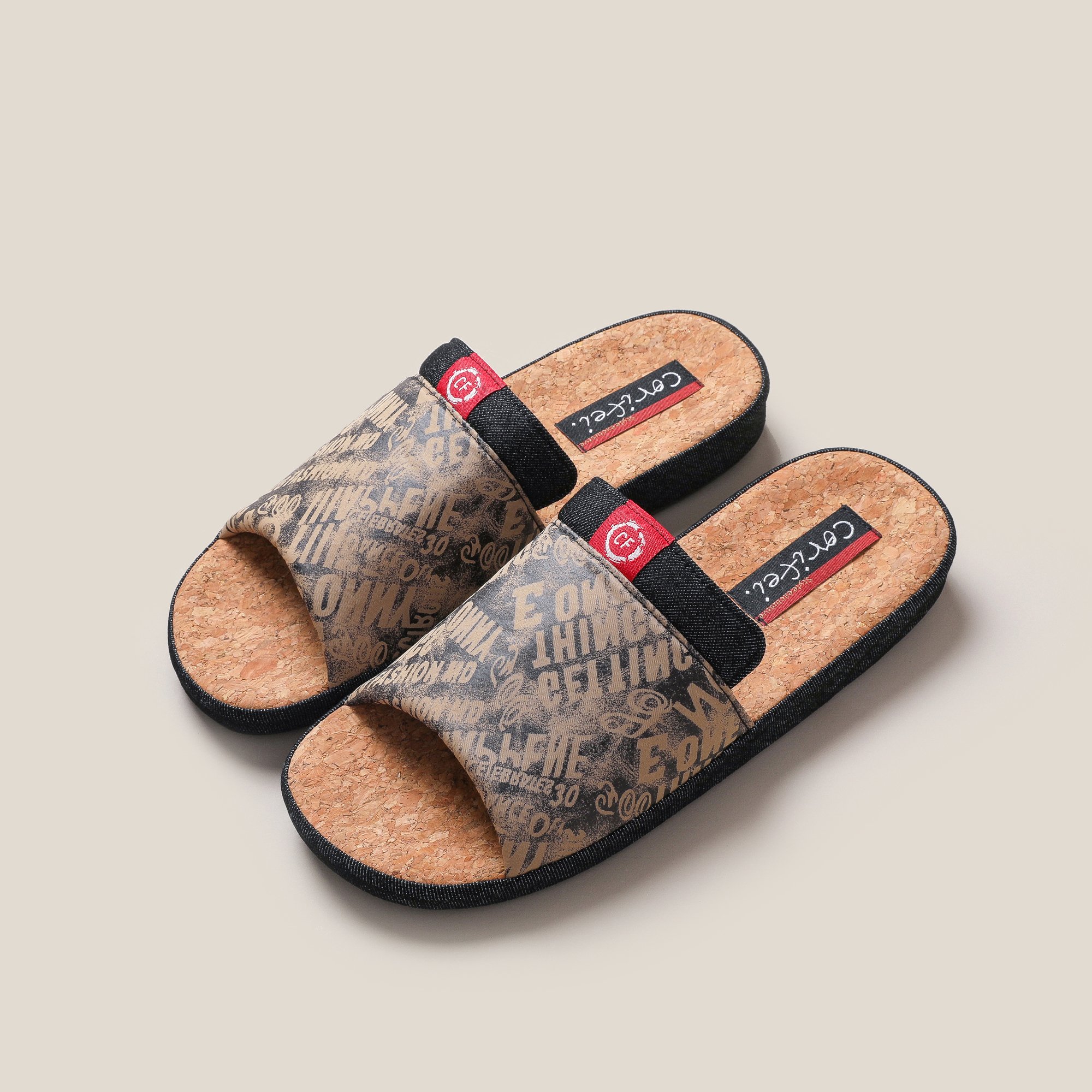 CORIFEI 2024 oak midsole made with poor handwriting men slides comfortable cork slippers and sandals