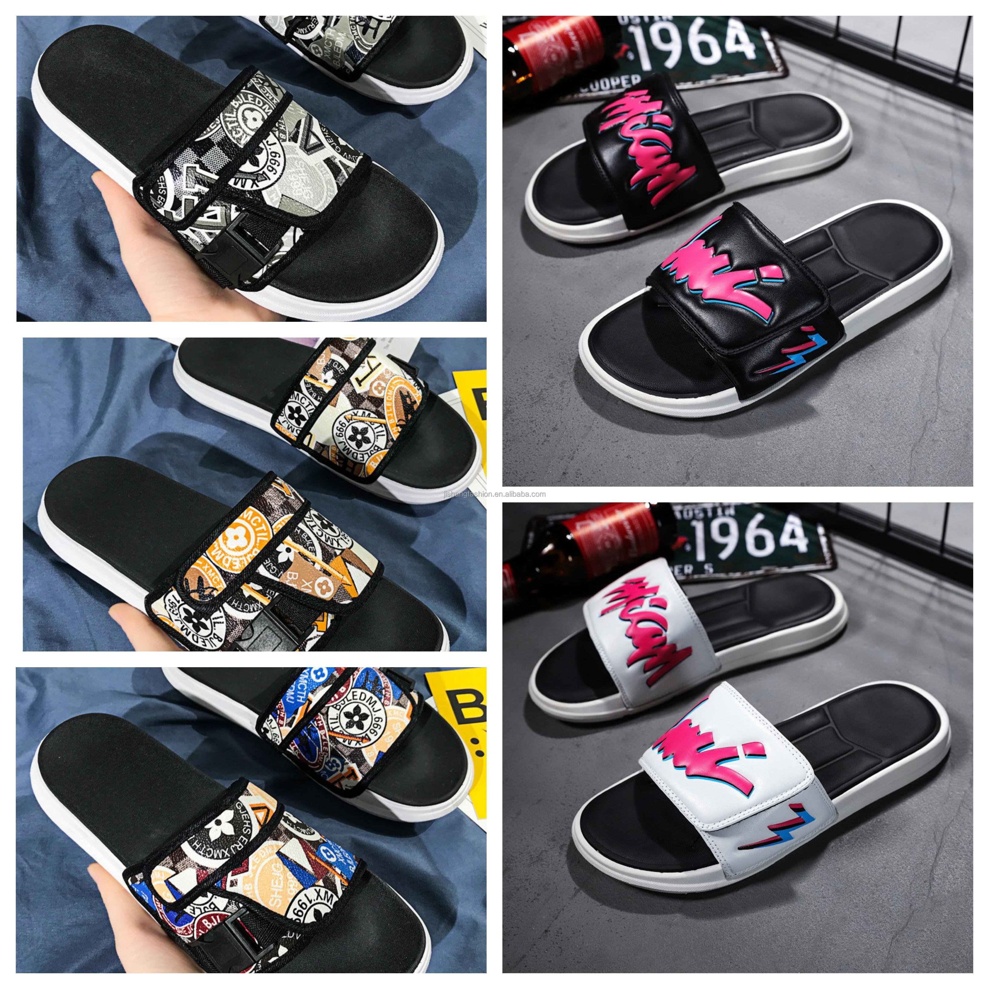 Low price wholesale 2024 hot selling slippers wholesale sandals slippers men's EVA fabric summer casual slippers flat bottom