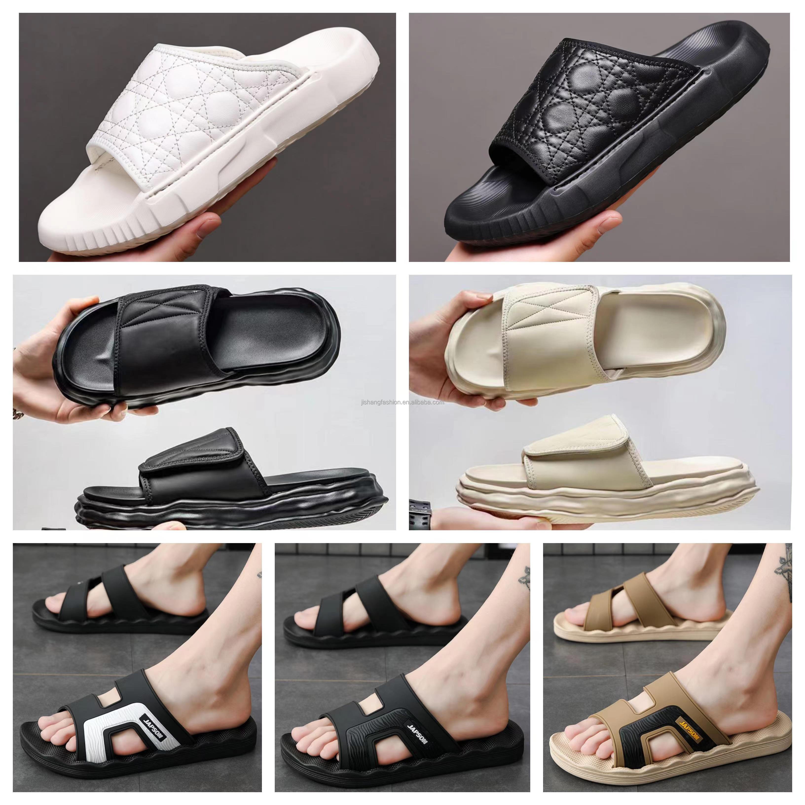 Low price wholesale 2024 hot selling slippers wholesale sandals slippers men's EVA fabric summer casual slippers flat bottom