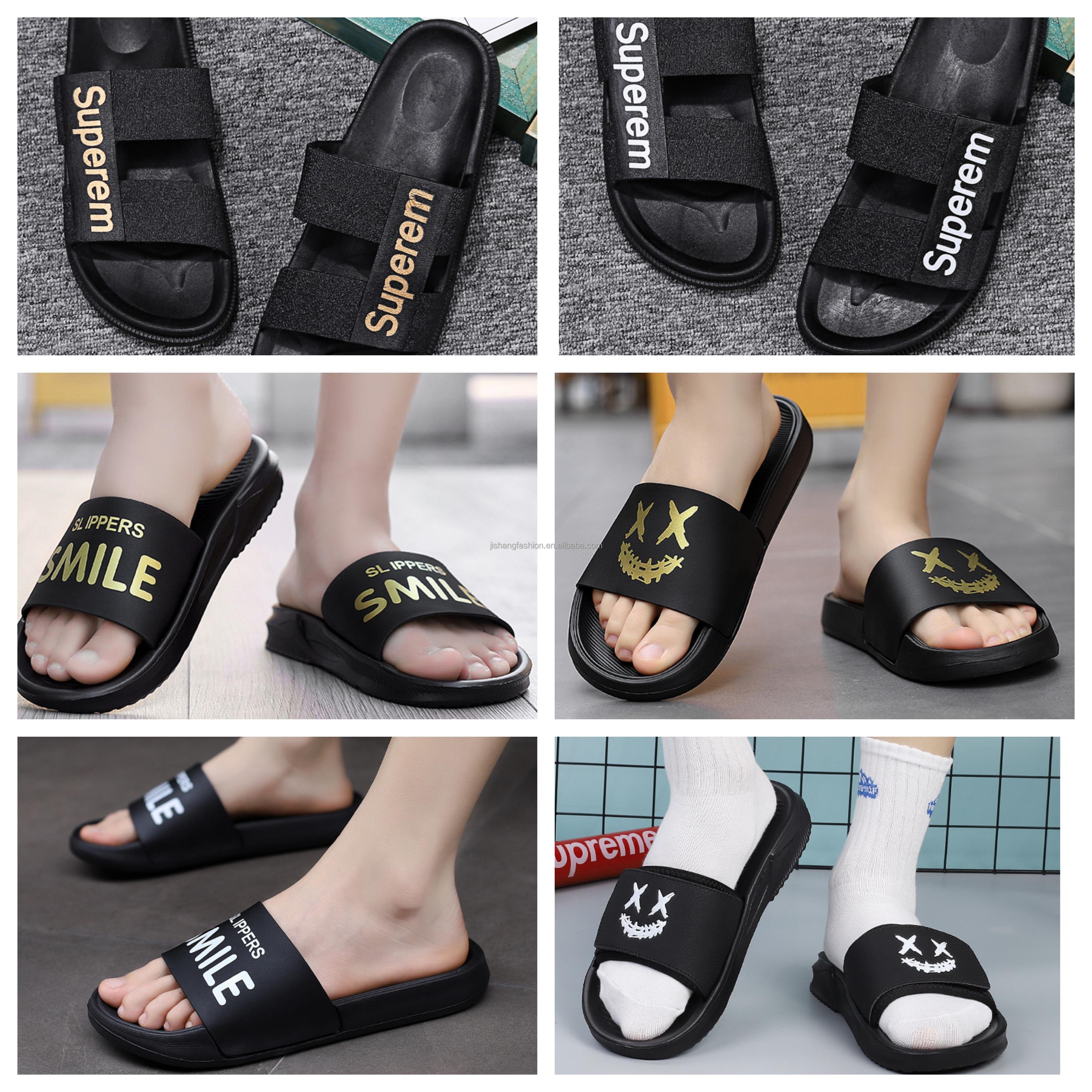 Low price wholesale 2024 hot selling slippers wholesale sandals slippers men's EVA fabric summer casual slippers flat bottom