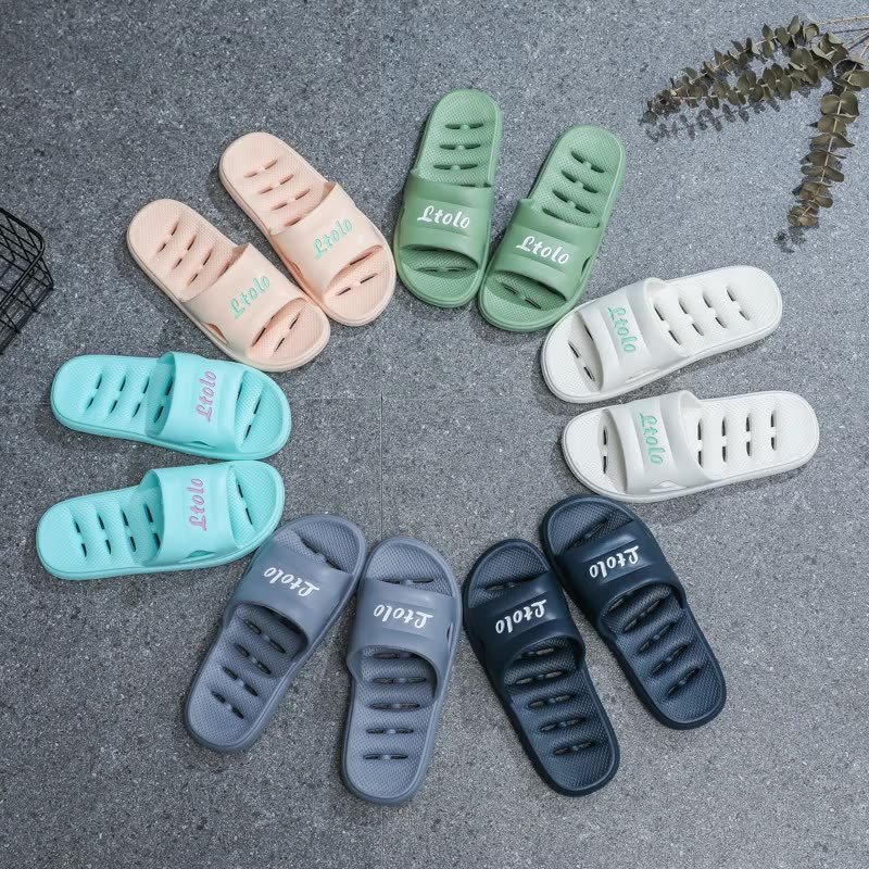 Custom Beach Slides Sandals Unisex Indoor Bathroom Shower Drain Holes EVA Blank Slippers Men Custom Logo