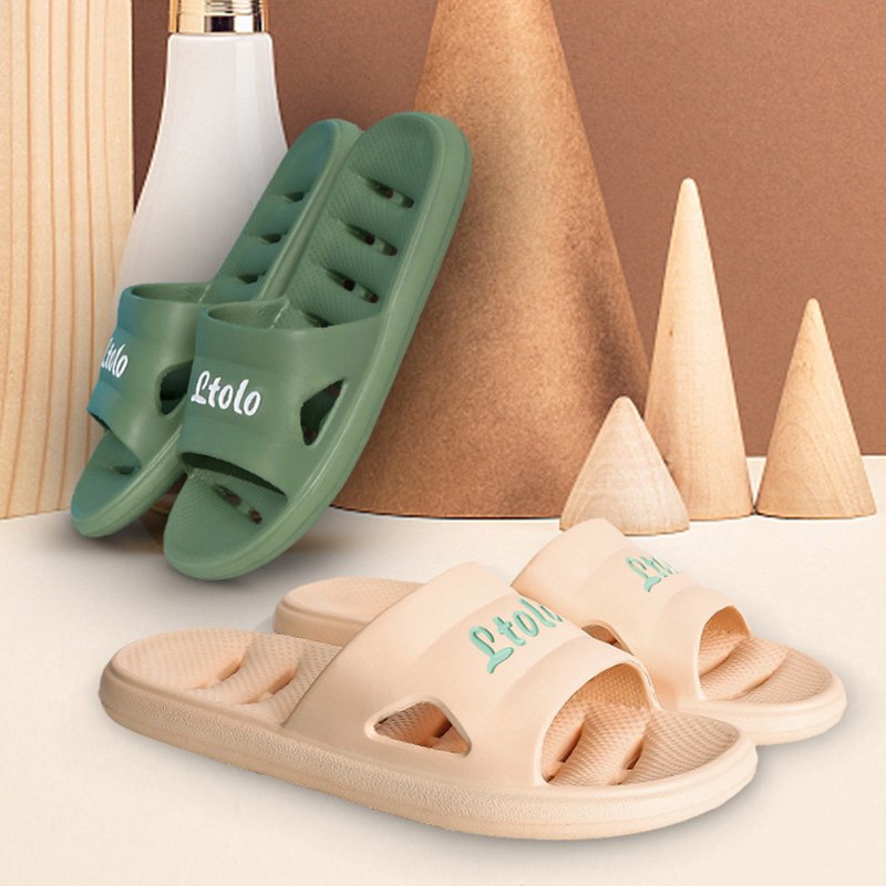 Custom Beach Slides Sandals Unisex Indoor Bathroom Shower Drain Holes EVA Blank Slippers Men Custom Logo