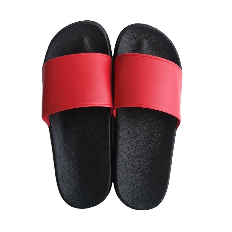Unisex Solid Printed PVC Slippers Customized Brand Black Slides Footwear Waterproof Summer Sandals Men Cheap Wholesale Blank ODM