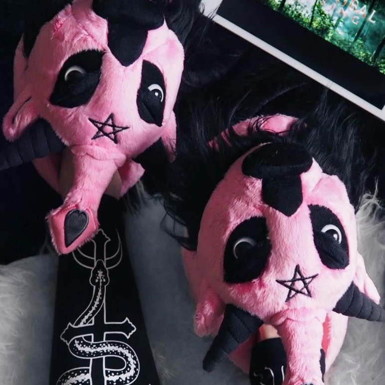 Punk Diablo Series Vampire Style Cotton Plush Slippers Custom Stuffed Slippers For Christmas Gift