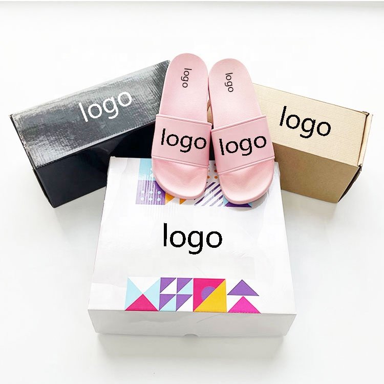 2023 Wholesale High Quality Cheap Anti Slip Custom Printing Logo Pattern PU PVC Women Soft Sandals Slides Slippers With Box