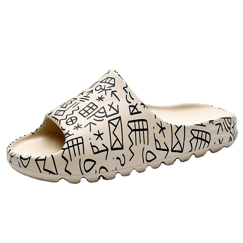 Custom Fashion Print Men's Slides Outdoor Slippers Graffiti Sandals