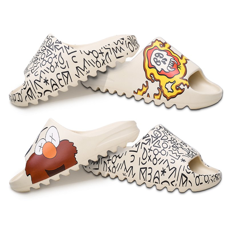 Custom Fashion Print Men's Slides Outdoor Slippers Graffiti Sandals