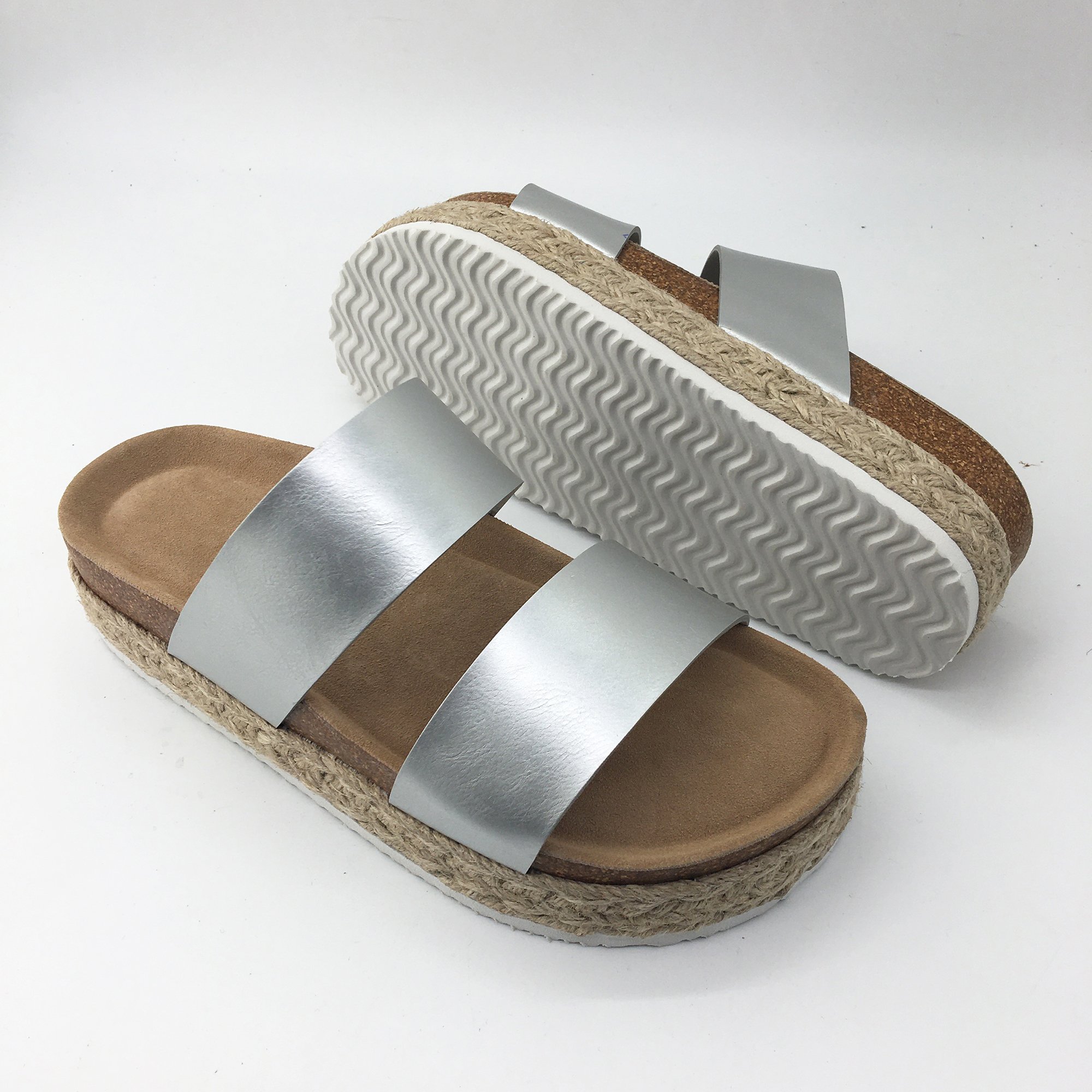 Custom Wedge Slide Slippers Women Shoes Ladies Sandals Customized Flat Cork Sole Outdoor Foot Wear Casual EVA PU
