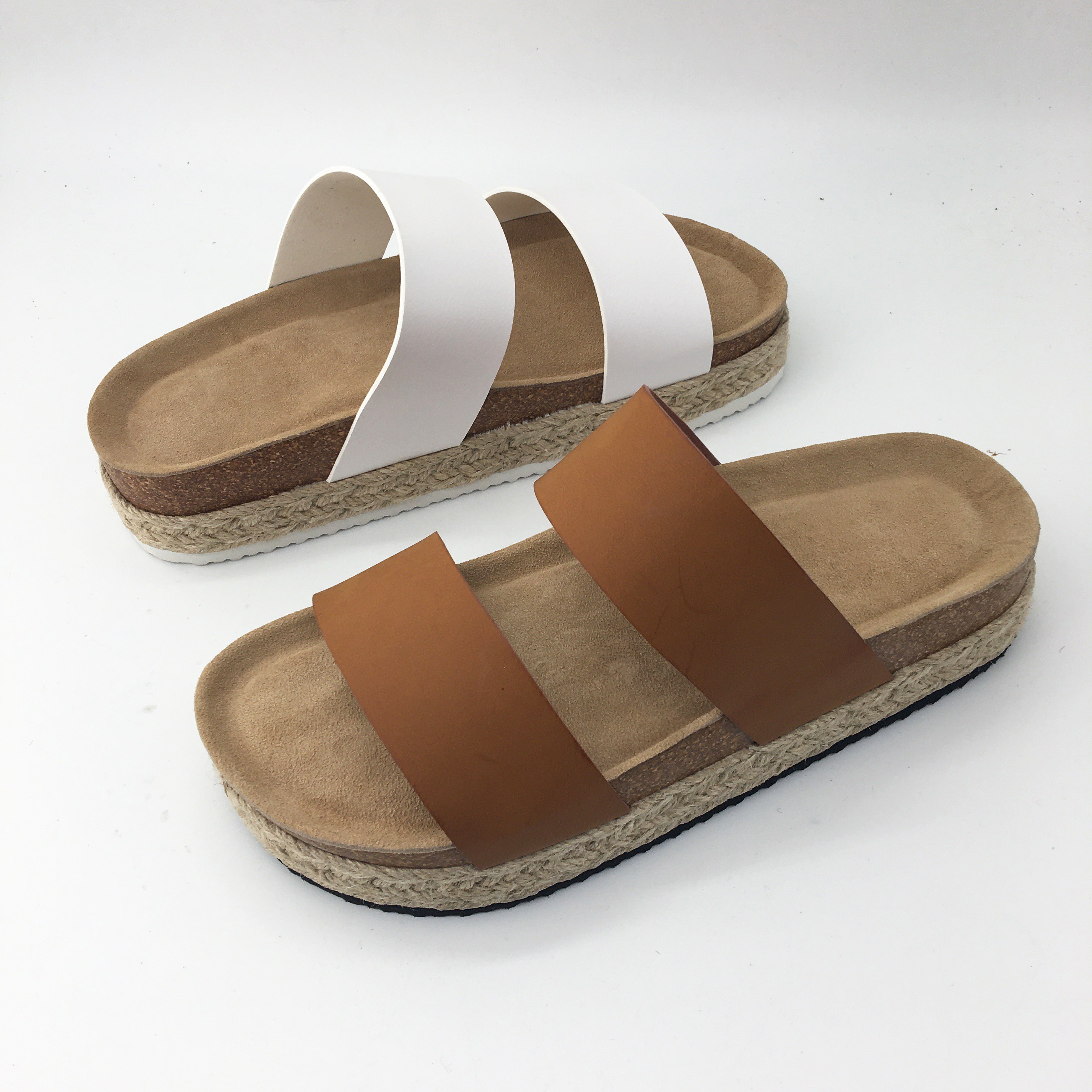 Custom Wedge Slide Slippers Women Shoes Ladies Sandals Customized Flat Cork Sole Outdoor Foot Wear Casual EVA PU