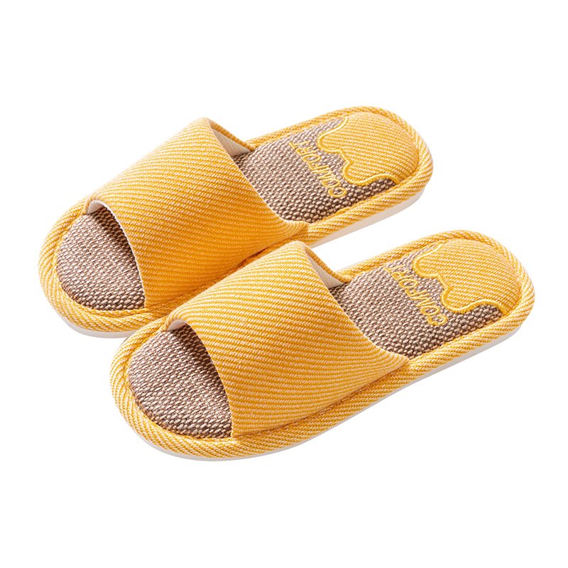 Women's Shoes Linen Slippers Non-slip Absorbent Floor and Bedroom Couple Thick Bottom Fashion Comfortable Indoor Slippers