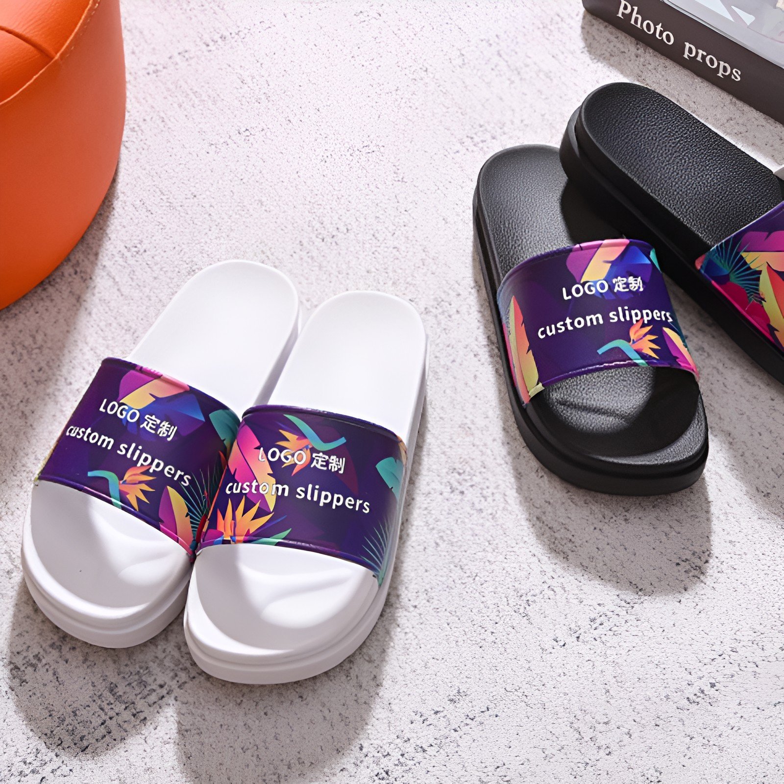 Wholesale Custom Print Beach Thick Soled Chunky Platform Beach Slides Sandal Slippers Logo Womens Mens