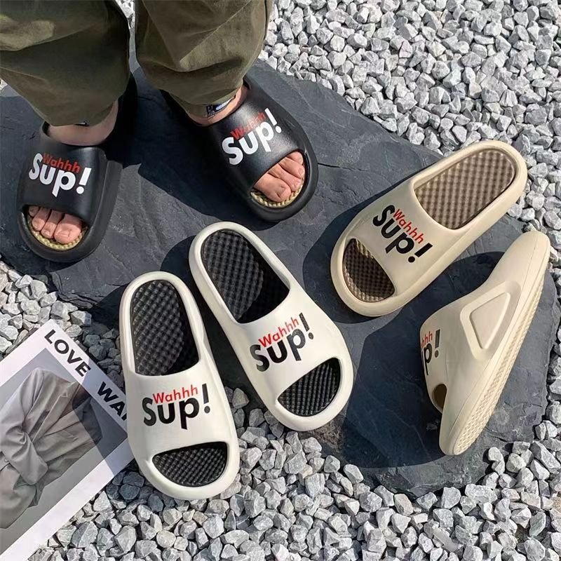 2024 Beach Fashion Women Summer Striped Sandals Eva Custom Printed Sports Men'S Slides Slippers Logo For Men
