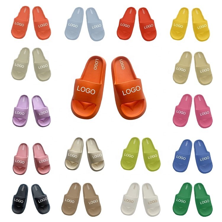 High Quality Summer Custom Logo Beige Slide Custom Logo Home Slipper EVA Slide Slippers for Women