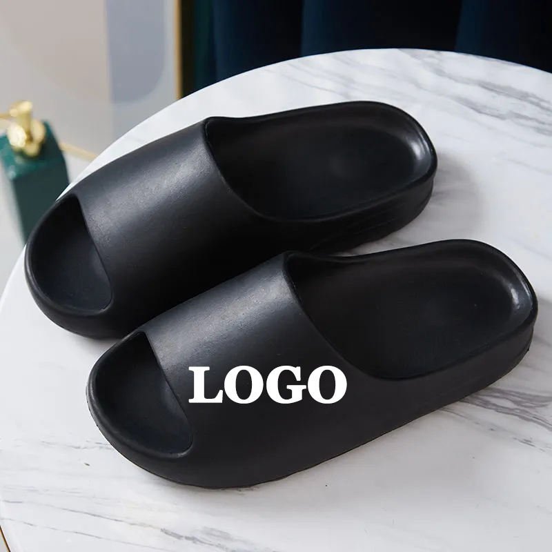 Wholesale cozy thick sole EVA custom Logo non-Slip bathroom home slippers Sandal Cloud indoor Slides Slippers with logo