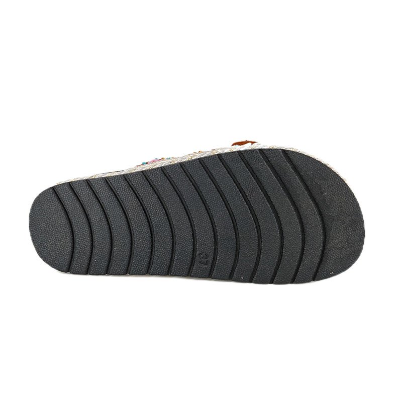 chunky hemprope stone gem fashion summer women slide slippers