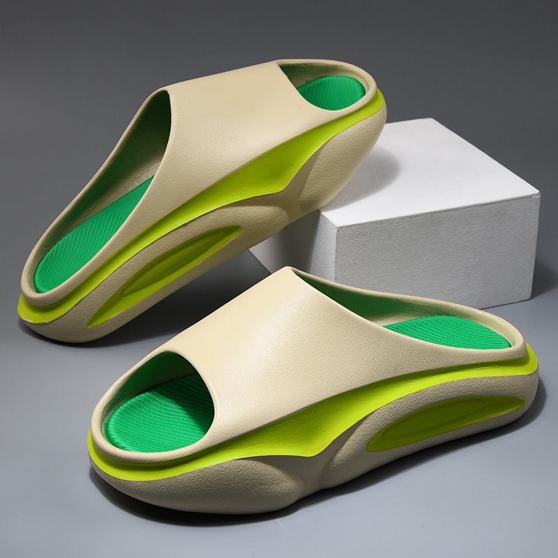 Custom designer printed slide slippers EVA soft embossed beach slippers for men
