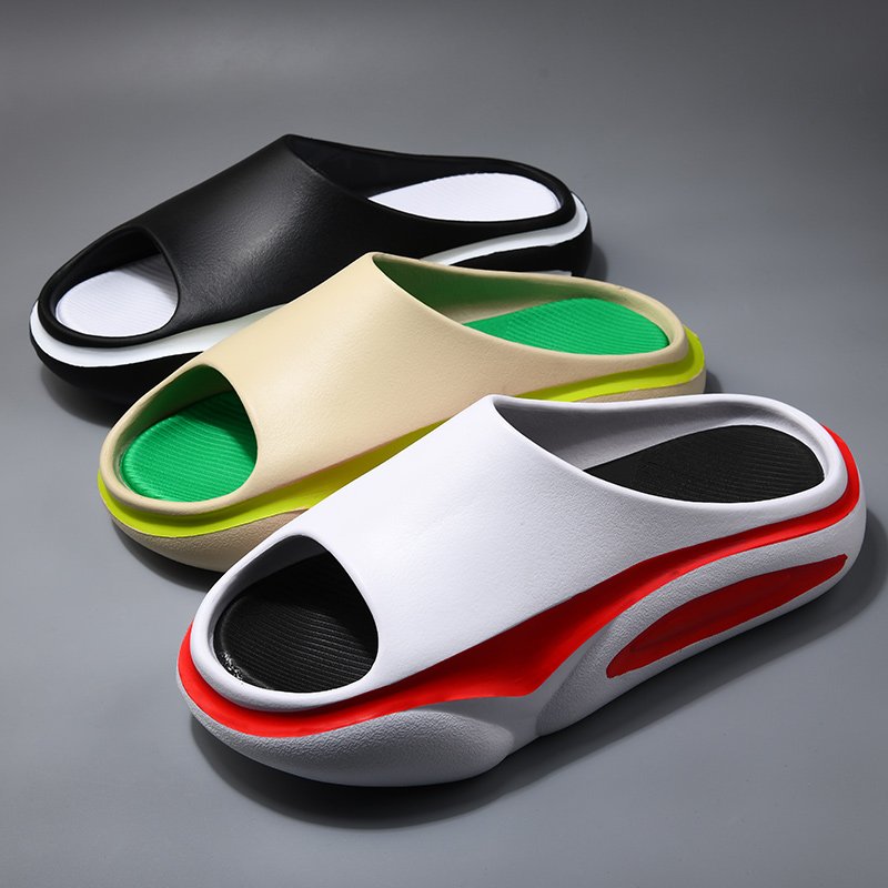 Custom designer printed slide slippers EVA soft embossed beach slippers for men