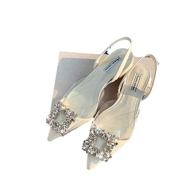 Reliable quality Diamond flat Ladies Pointed Toe Shoes Women Custom Rhinestone Sandals
