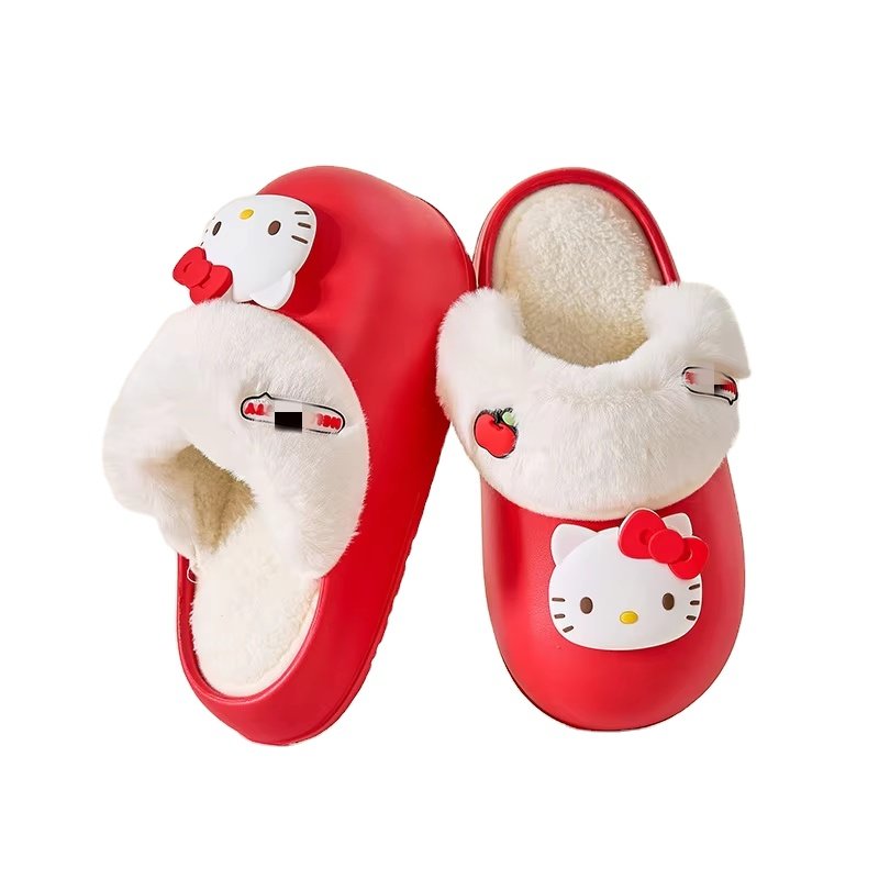 Botu Custom Cartoon Anime Shoes Kulomi Home Slippers Cute Plush Hk Kitty Slippers For Women
