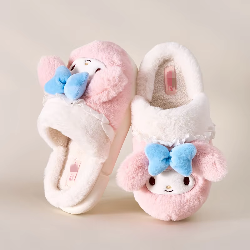 Botu Custom Cartoon Anime Shoes Kulomi Home Slippers Cute Plush Hk Kitty Slippers For Women