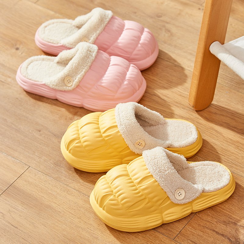 2022 New Winter Cotton Slippers Women's Removable Warm and Waterproof Cotton Slippers Lovers' Cute Plush Slippers