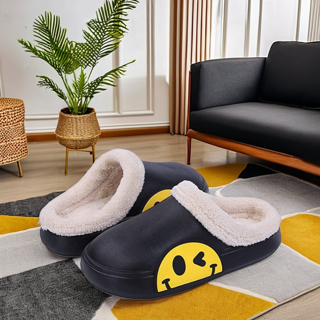 Men's Women's Indoor Winter Warm Fur Slippers EVA Waterproof Sheepskin Plush Sneaker Slides Closed Toe Design Fashionable Winter
