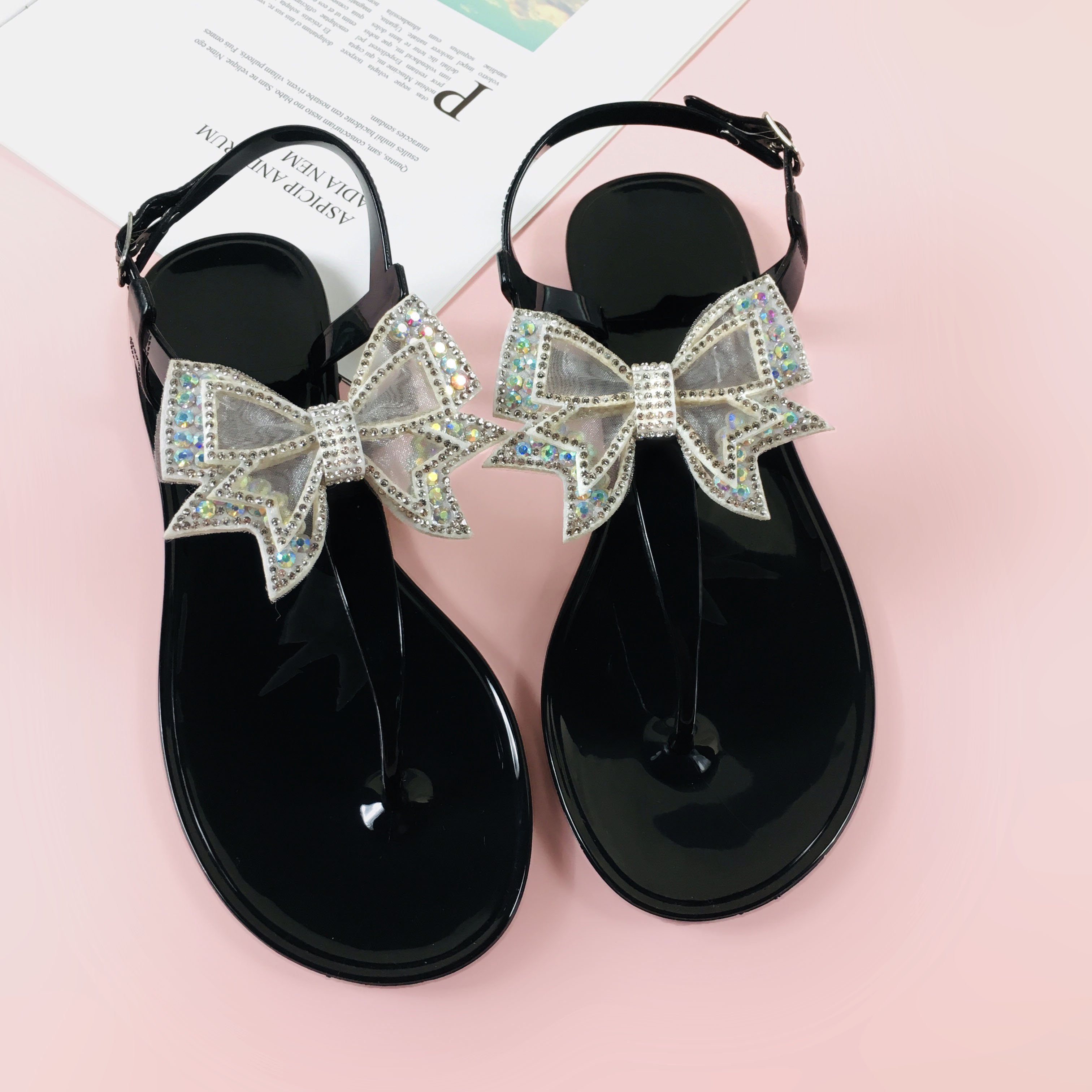 Slides Slippers Women Flip-Flops Ladies Woman Sandals 2022 Sandal Summer Custom And Wholesale diamond Jelly Shoes