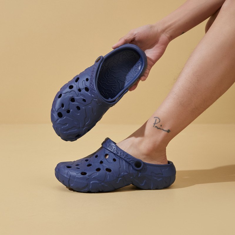 Xinzirain Outdoor Unisex Casual Beach Shoes Custom Wholesale Thick Sole EVA Garden Clogs Non-Slip Muller Slide Summer Printed