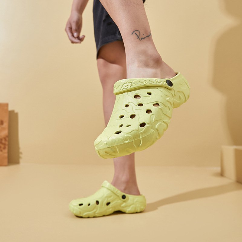 Xinzirain Outdoor Unisex Casual Beach Shoes Custom Wholesale Thick Sole EVA Garden Clogs Non-Slip Muller Slide Summer Printed