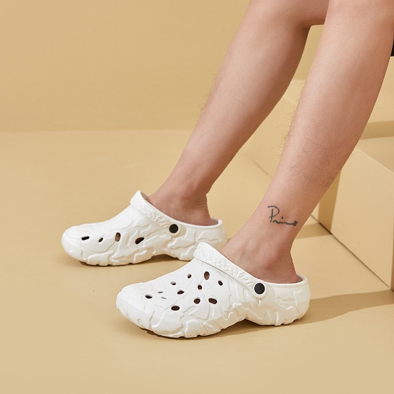 Xinzirain Outdoor Unisex Casual Beach Shoes Custom Wholesale Thick Sole EVA Garden Clogs Non-Slip Muller Slide Summer Printed