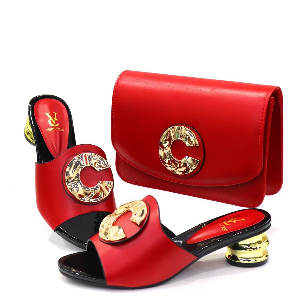 Fast supply speed toe leather slides slippers women sandals shoes women shoes and bag sets designer