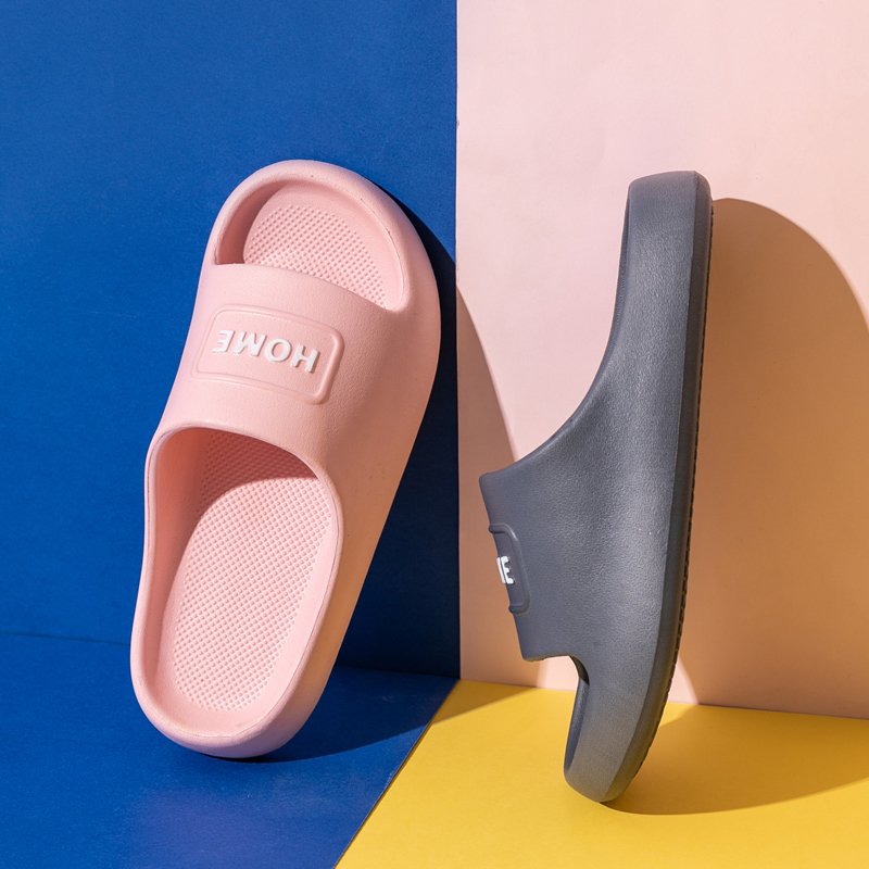 4cm Thick Sole Soft Comfortable Home Slippers Non-slip Women's Shoes Men's Shoes PVC Slides Slippers