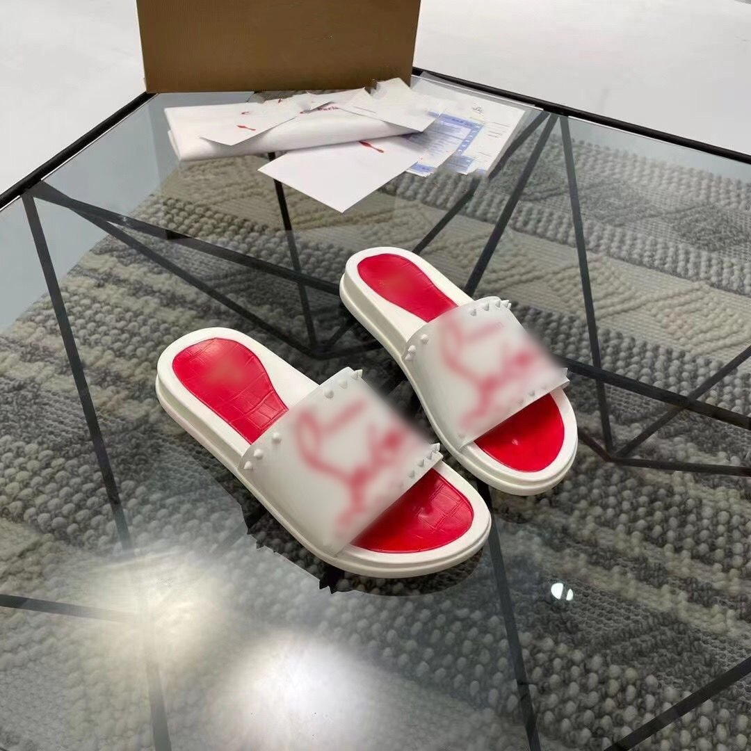 Wholesale designer brand mens black luxury sports sandals white beach slides slippers for men
