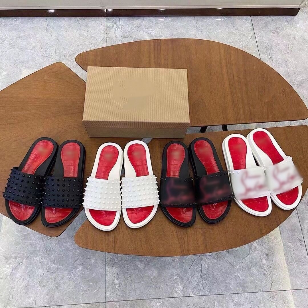 Wholesale designer brand mens black luxury sports sandals white beach slides slippers for men