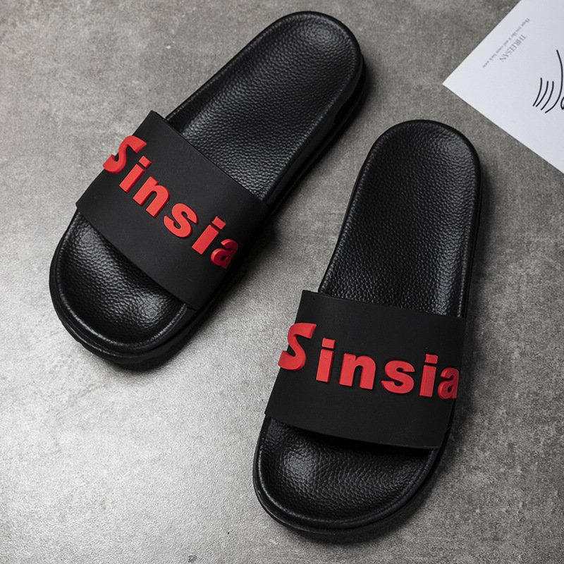 Mens Slippers Slides sandals Couple Flip Flops Male Soft Black and White Stripes Casual Summer air cushion men sliders
